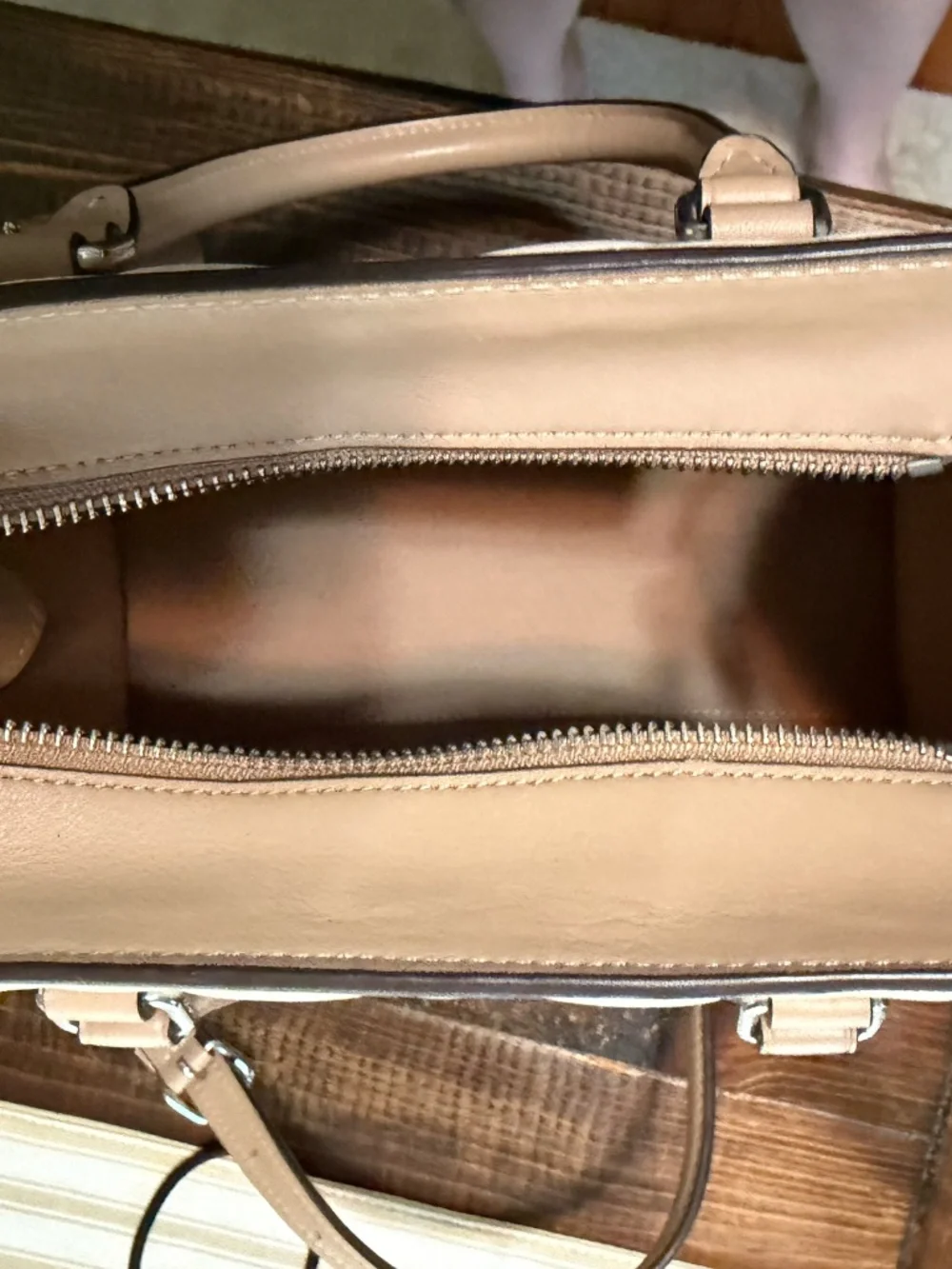 Coach Maggie Signature Small Tote Bag and Matching Wallet: Chalk & Tan